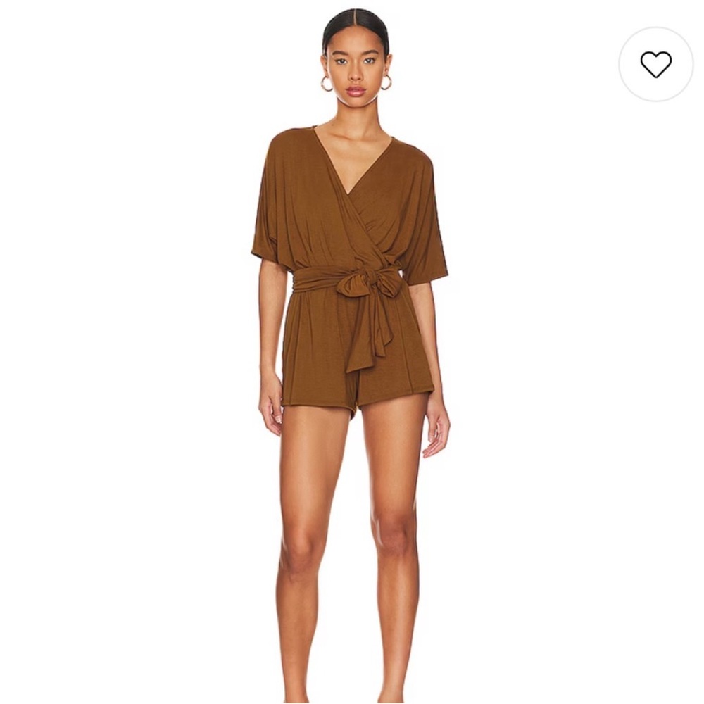 Lovers + Friends Brown Wrap Jumpsuit